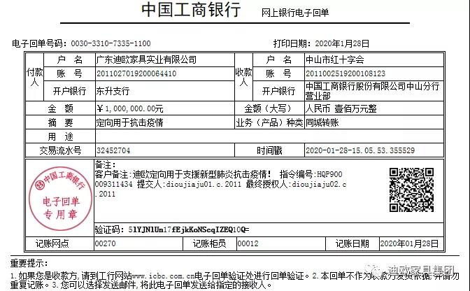 美女污网站家具集团通过中山市红十字会抗击疫情捐赠通道捐赠人民币100万元
