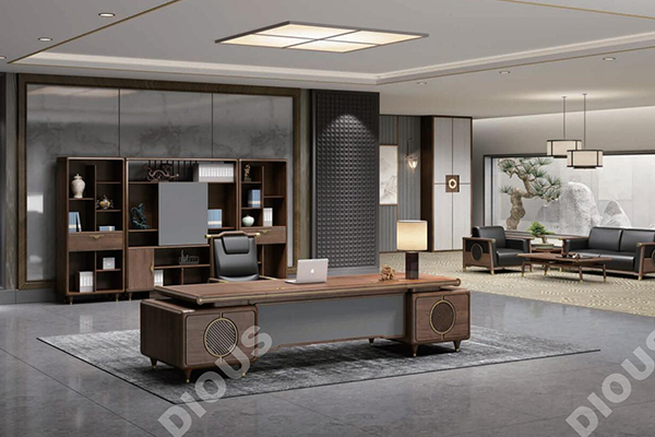 新品-行云系列-新中式板木老板桌-美女污网站家具